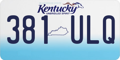 KY license plate 381ULQ