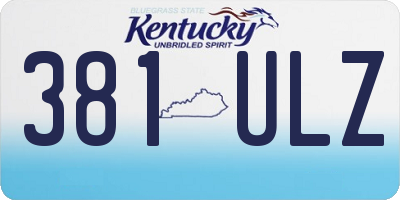 KY license plate 381ULZ