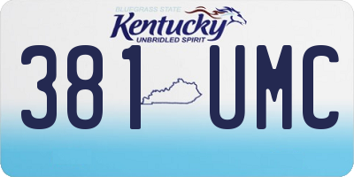 KY license plate 381UMC