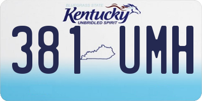 KY license plate 381UMH