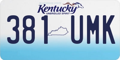 KY license plate 381UMK