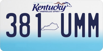 KY license plate 381UMM