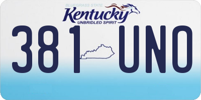KY license plate 381UNO