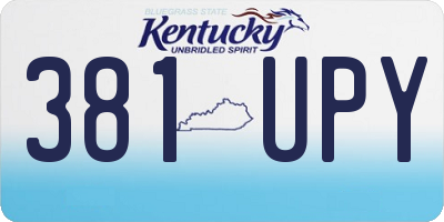 KY license plate 381UPY