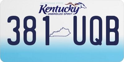 KY license plate 381UQB