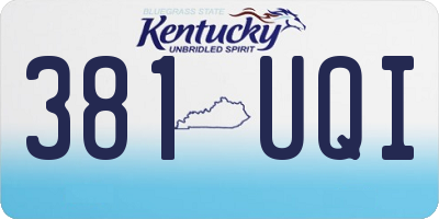 KY license plate 381UQI