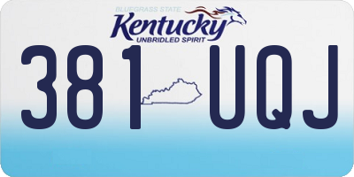 KY license plate 381UQJ