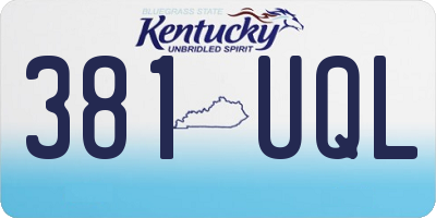 KY license plate 381UQL