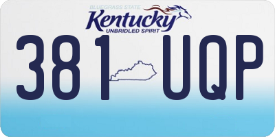 KY license plate 381UQP