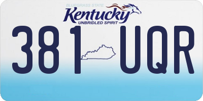 KY license plate 381UQR