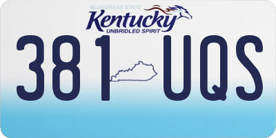 KY license plate 381UQS