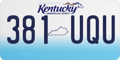 KY license plate 381UQU