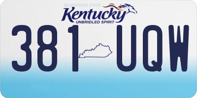 KY license plate 381UQW