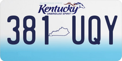KY license plate 381UQY