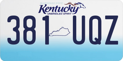 KY license plate 381UQZ