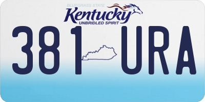 KY license plate 381URA