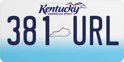 KY license plate 381URL