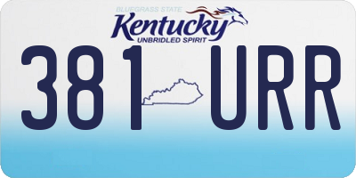KY license plate 381URR