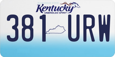 KY license plate 381URW