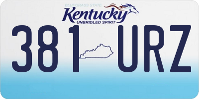 KY license plate 381URZ