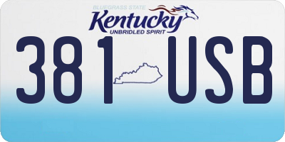 KY license plate 381USB