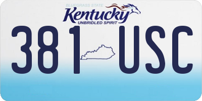 KY license plate 381USC