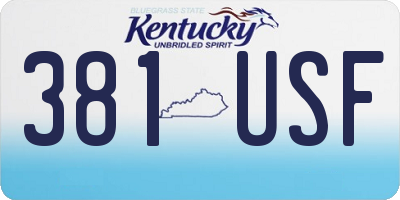KY license plate 381USF