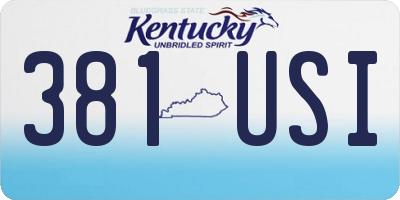 KY license plate 381USI