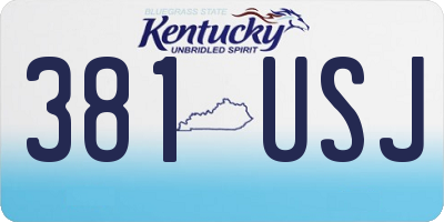 KY license plate 381USJ