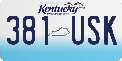 KY license plate 381USK