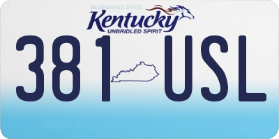 KY license plate 381USL