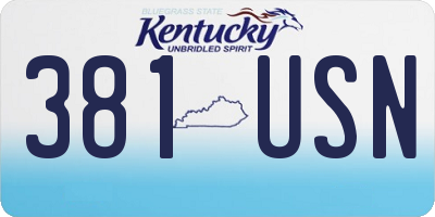 KY license plate 381USN