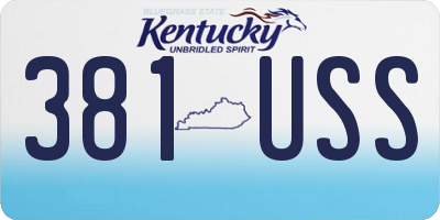 KY license plate 381USS