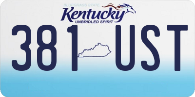 KY license plate 381UST