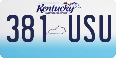 KY license plate 381USU