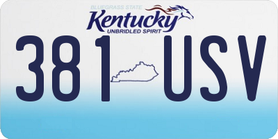 KY license plate 381USV