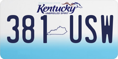 KY license plate 381USW