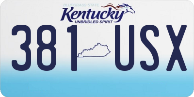 KY license plate 381USX