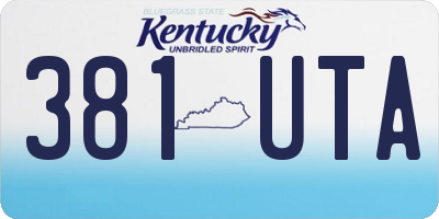 KY license plate 381UTA