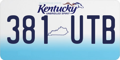 KY license plate 381UTB