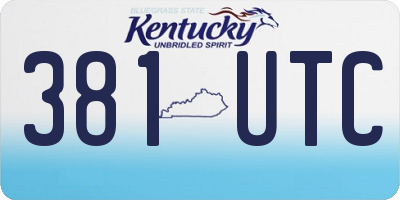 KY license plate 381UTC