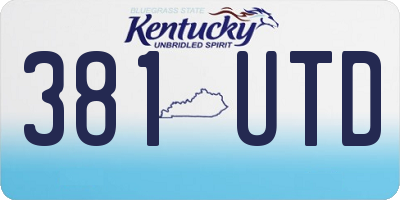 KY license plate 381UTD