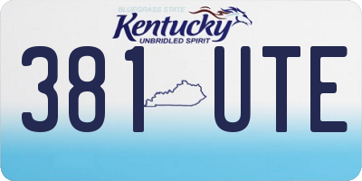 KY license plate 381UTE