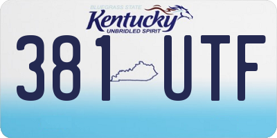 KY license plate 381UTF