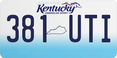 KY license plate 381UTI