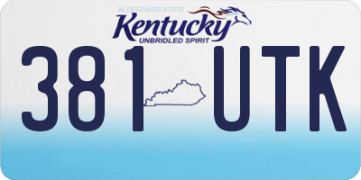 KY license plate 381UTK