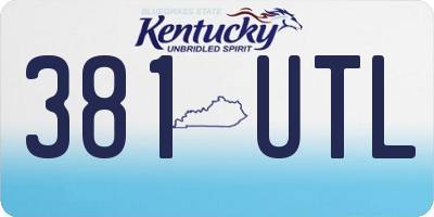 KY license plate 381UTL