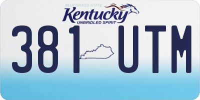 KY license plate 381UTM