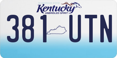 KY license plate 381UTN