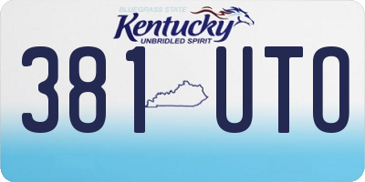 KY license plate 381UTO